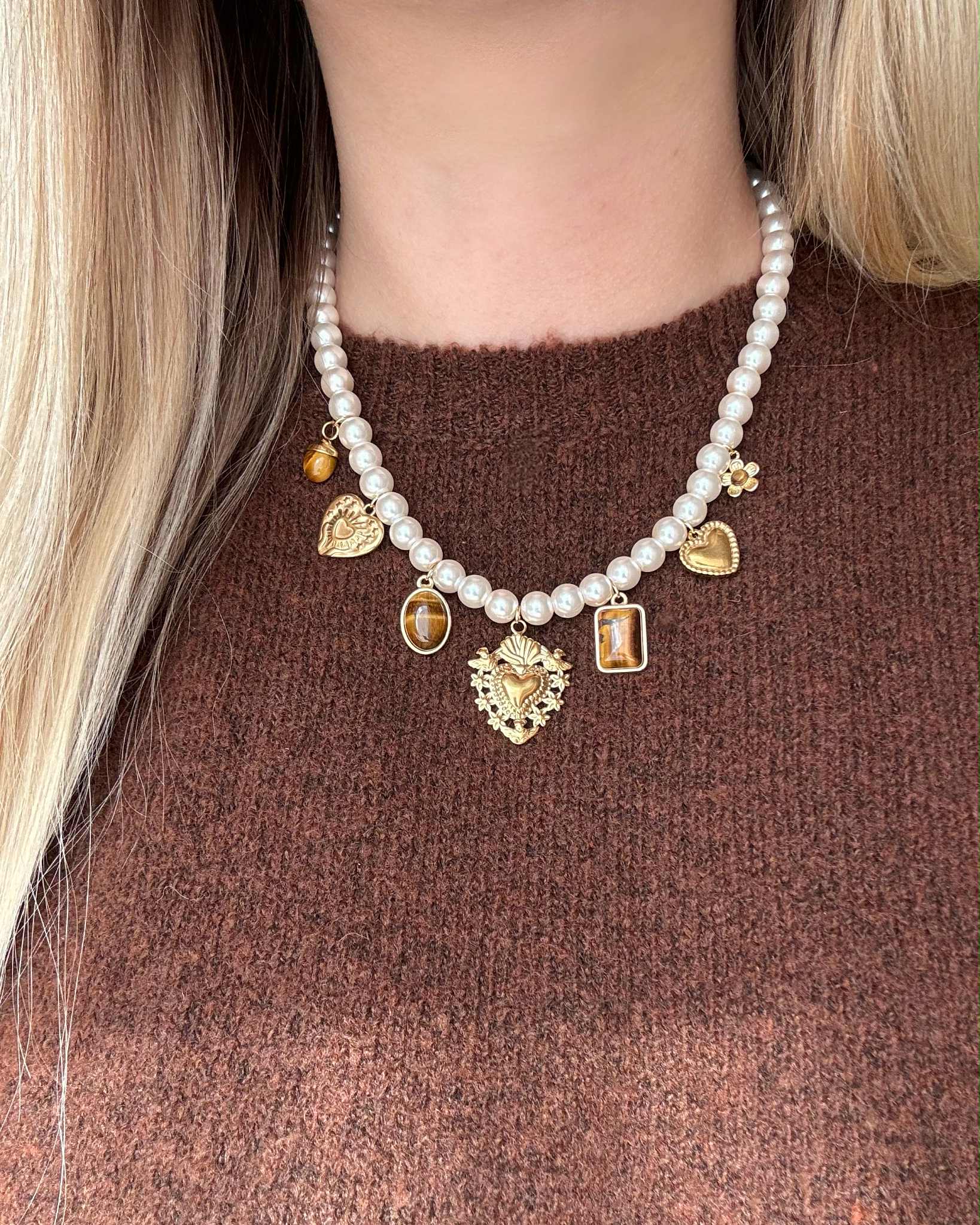 Collier Perle Charms «FLYKIS»